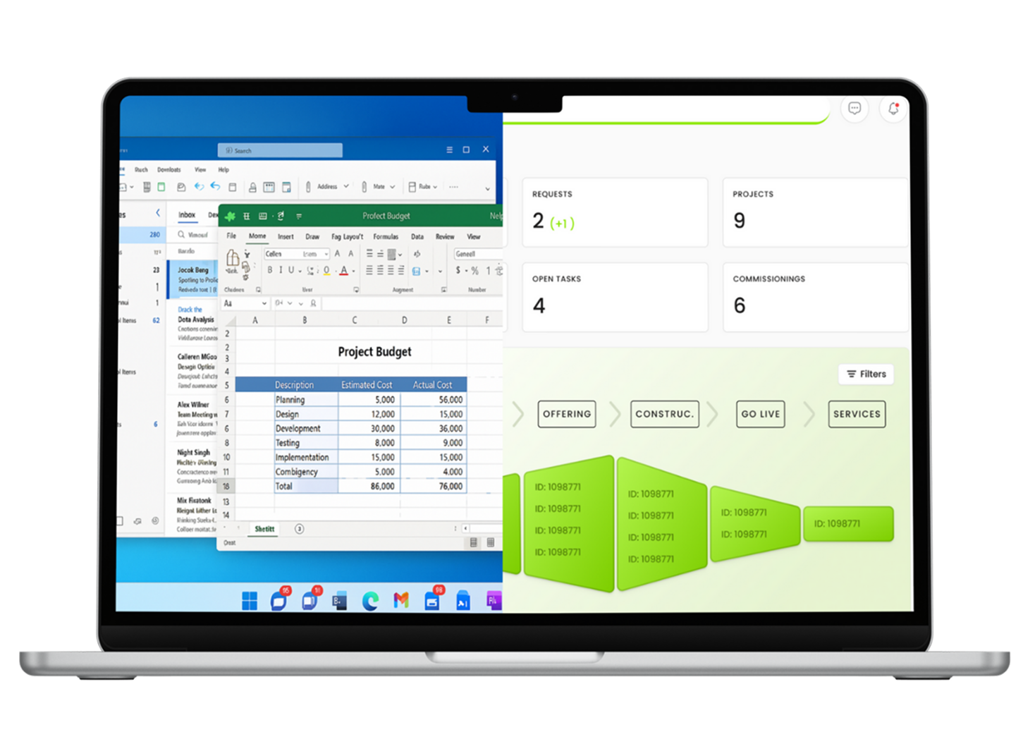 Before and after comparison of project management tools